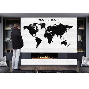 Metal World Map Continents Metal Wall Art Home Office
