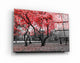 Red Tree Glass Wall Art