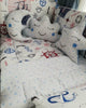 4 Pcs %100 Cotton Duvet Set Fitted Sheet 2 x Pillow Case