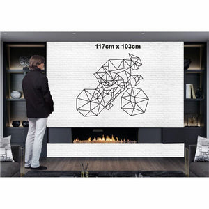 Metal Wall Art Geometric Bicycle Art Cyclist Decor Biker