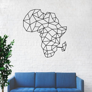 Metal Africa Map Geometric Design Metal Wall Art Metal Wall