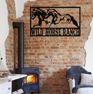 Metal Wall Art Personalized Farmhouse Sign Metal Horse