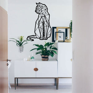 Metal Wall Decor Metal Cat Art Geometric Cat Decor Home