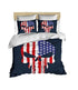 100% Cotton American Flag and Punisher Skull Themed, Skull Bedding Set, Quilt/Duvet Cover Set, Full/Queen Size, Comforter Included