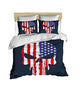 100% Cotton American Flag and Punisher Skull Themed, Skull Bedding Set, Quilt/Duvet Cover Set, Full/Queen Size, Comforter Included