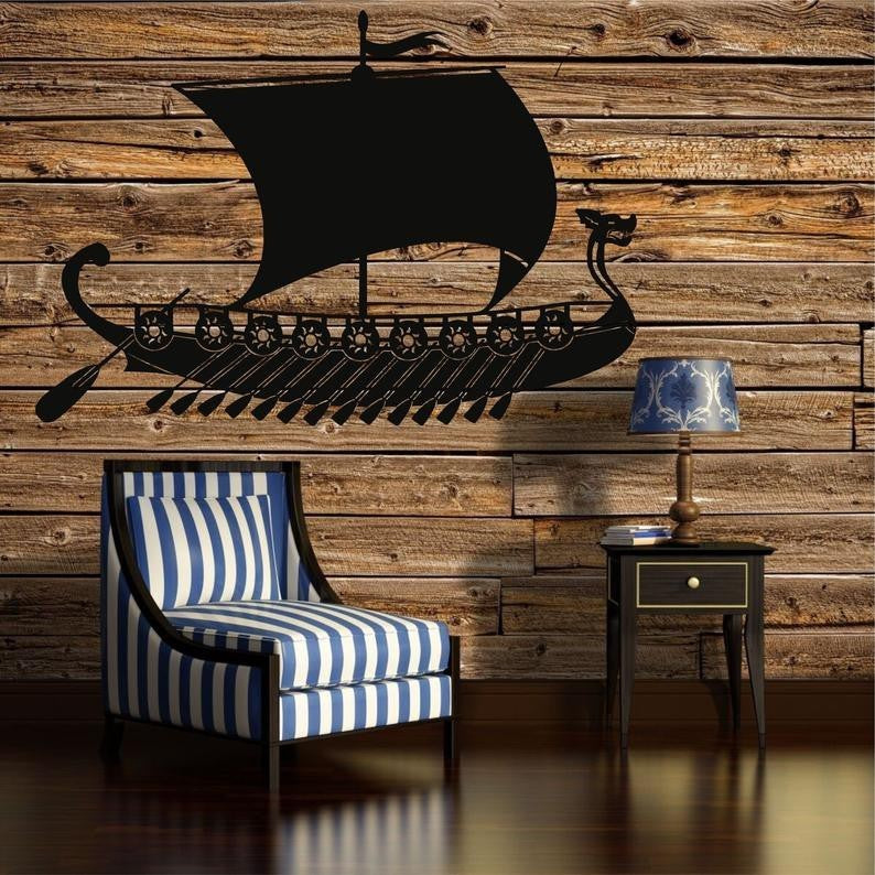 Metal Wall Decor, Metal Viking Ship Decor, Nordic Symbols Vintage Ship Art,  Home Living Room Decoration, Metal Ship Sign, Wall Hangings -  Canada