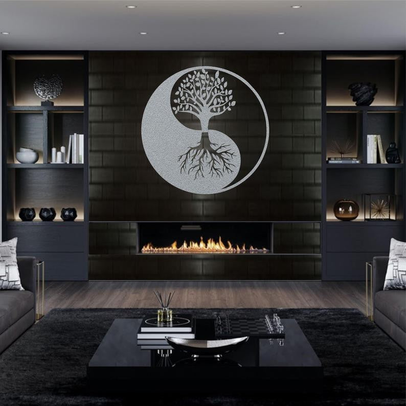 Metal Wall Art Metal Yin Yang Decor Tree of Life Wall – Qapish