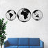 Metal World Map Wall Art 3 Globes World Map Decor Metal Wall