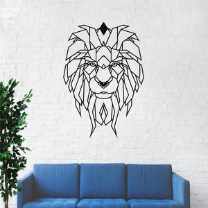 Metal Wall Decor Geometric Metal Lion Head Animal Art Wall