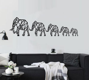 Metal Wall Decor Geometric Elephant Family Metal Elephant