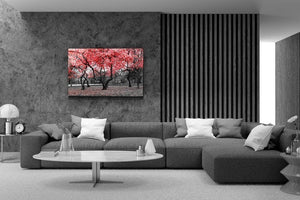 Red Tree Glass Wall Art